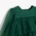 Cool Club, Sukienka dziewczęca z długim rękawem, ciemnozielona