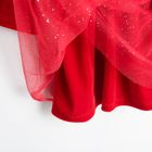 Cool Club, Sukienka dziewczęca z długim rękawem, welurowa, czerwona, tiul