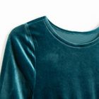 Cool Club, Sukienka dziewczęca z długim rękawem, welurowa, turkusowa