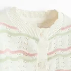 Cool Club, Sweter dziewczęcy, rozpinany, ażurowy, ecru
