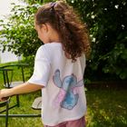 Cool Club, T-shirt dziewczęcy, biały, Lilo i Stitch