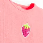 Cool Club, T-shirt dziewczęcy, prążkowany, różowy