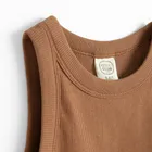 Cool Club, Top dziewczęcy, prążkowany, brązowy