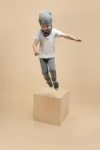 Czapka chłopięca, szara, Pinokio