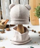 Czapka dziecięca, sweterkowa, beżowa, Iltom