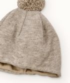 Czapka dziecięca z pomponem, beżowa, Iltom