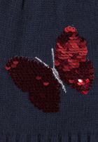 Czapka dziewczęca, granatowa, cekiny, Tom Tailor