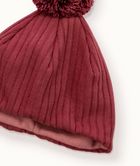 Czapka dziewczęca z pomponem, czerwona, Iltom