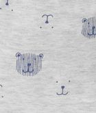 Czapka z daszkiem niemowlęca, wiązana, szara, misie, Döll