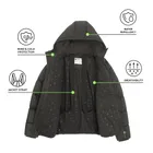 Czarna ocieplana kurtka z kapturem NOWEAR