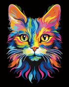 Diamond Dotz, diamentowa mozaika, flokowana, Neon cat