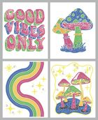 Diamond Dotz, diamentowa mozaika, flokowana, Neon Good vibes, 4 obrazki