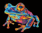 Diamond Dotz, diamentowa mozaika, flokowana, Neon Tree Frog