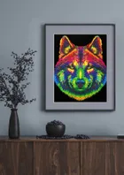 Diamond Dotz, diamentowa mozaika, flokowana, Neon Wolf