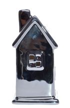 Domek ceramiczny, srebrny, 6.2-6.2-12 cm
