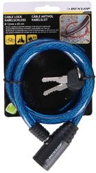 Dunlop, zapięcie rowerowe, spiralne na klucz, 12-65 cm, niebieskie