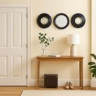 Emako, Dem, zestaw okrągłych luster w czarnych ramach, 25,5 cm, 3 szt.