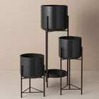 Emako, Viko, kwietnik loftowy na 4 doniczki, cynkowy