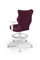 Entelo, Duo, krzesło biurowe z podnóżkiem i podłokietnikami, wzrost 159-188 cm, fioletowe