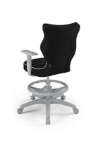 Entelo, Duo, krzesło młodzieżowe z podnóżkiem i podłokietnikami, wzrost 146-176,5 cm, czarne