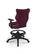 Entelo, Duo, krzesło młodzieżowe z podnóżkiem i podłokietnikami, wzrost 146-176,5 cm, fioletowe