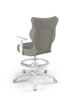 Entelo, Duo, krzesło młodzieżowe z podnóżkiem i podłokietnikami, wzrost 146-176,5 cm, szare