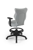 Entelo, Duo, krzesło młodzieżowe z podnóżkiem i podłokietnikami, wzrost 146-176,5 cm, szare