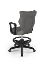 Entelo, Norm, krzesło młodzieżowe z podnóżkiem i podłokietnikami, wzrost 146-176,5 cm, ciemno szare