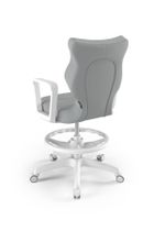 Entelo, Norm, krzesło młodzieżowe z podnóżkiem i podłokietnikami, wzrost 146-176,5 cm, szare