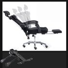 Ergonomiczny, obrotowy fotel z podnóżkiem i zagłówkiem, wentylacja, czarny