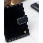 Etui na dokumenty, czarne, skórzane, Rovicky