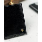 Etui na dokumenty, czarne, skórzane, Rovicky