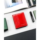 Etui na karty, czerwone, skórzane, RFID, 4U Cavaldi