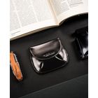 Etui na klucze z portmonetką, czarne, skórzane, 4U Cavaldi