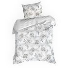 Eurofirany, komplet pościeli satynowej, spring, 140-200 cm, biały