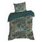 Eurofirany, komplet pościeli satynowej, Spring, 140-200 cm, ciemnozielony