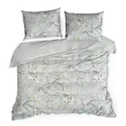 Eurofirany, komplet pościeli satynowej, Spring, 140-200 cm, jasnostalowy