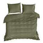 Eurofirany, komplet pościeli satynowej, Vera, 140-200 cm, oliwkowy