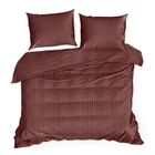 Eurofirany, komplet pościeli satynowej, Vera, 220-200 cm, burgundowy