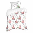 Eurofirany, komplet pościeli świątecznej, Candy, 160-200 cm, biały