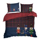 Eurofirany, komplet pościeli świątecznej, Peter03, 160-200 cm, granatowy