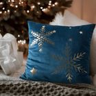 Eurofirany, poszewka świąteczna, 45-45 cm, granatowy