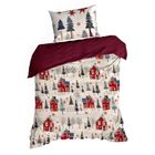 Eurofirany, świąteczny komplet pościeli, Asher, 160-200 cm, czerwony