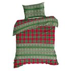 Eurofirany, świąteczny komplet pościeli, Aurora, 220-200 cm, zielony