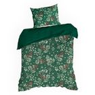 Eurofirany, świąteczny komplet pościeli, Cristian, 160-200 cm, butelkowy zielony
