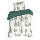 Eurofirany, świąteczny komplet pościeli, Deer, 160-200 cm, biały