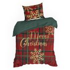 Eurofirany, świąteczny komplet pościeli, Estrella, 140-200 cm, czerwony