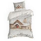 Eurofirany, świąteczny komplet pościeli, Joyfull, 140-200 cm, biały