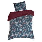 Eurofirany, świąteczny komplet pościeli, Kristy, 140-200 cm, granatowy