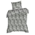 Eurofirany, świąteczny komplet pościeli, Lenon, 140-200 cm, stalowy